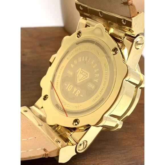 JBW Men's Watch JB6215-10C Phantom 10 YR Anniversary Diamond Quartz Gold Dial - Picture 7 of 15